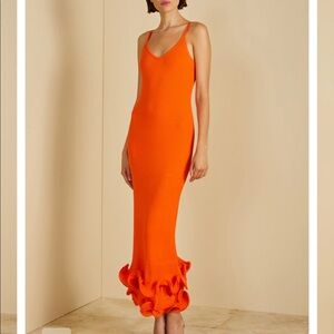 Amur Dray Midi Knit Dress in Sun Coral